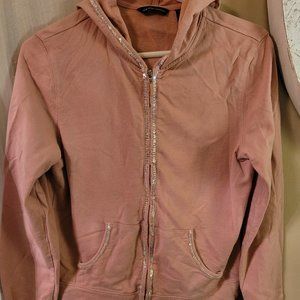 New York & Company | Pink Sequin Zip Up Hoodie